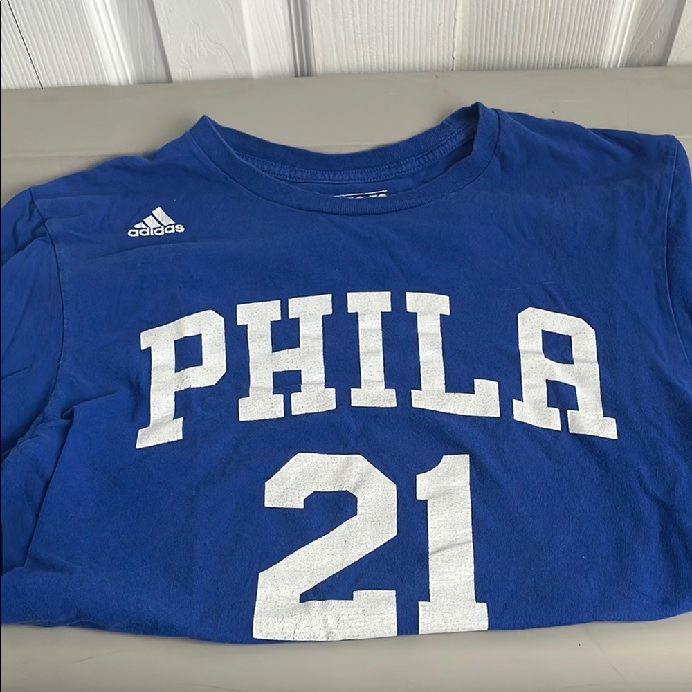 Adidas - 76ers Joel Embiid Player Name Shirt - Size Medium